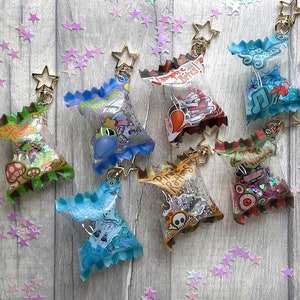 Fantasy Snack Bags, Fantasy Creature keychain, Snack bag charm, Mythical gifts, Shaker keychain, Candy bag charm, Chibi charm, Fantasy gifts