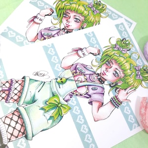 Pastel Goth girl print