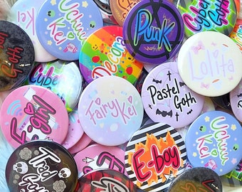Emblemas de botão da moda, emblemas de moda Harajuku, emblemas de pin de moda kawaii, emblemas estéticos fofos, presentes de moda kawaii, presentes estéticos fofos