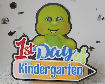 First Day of School Scrapbook Die Cut: Kindergarten Paper Piecing Photo Embellishment