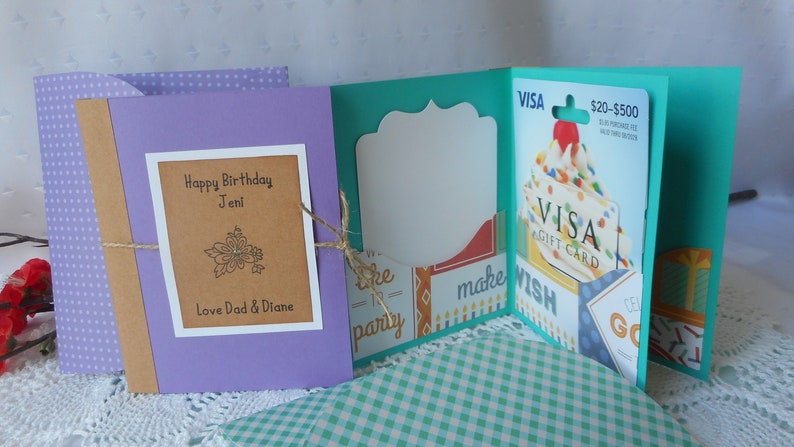 Mini Booklet Multiple Gift Card Holder: Birthday, Shower, Christmas, Graduation, Handmade Gift Card Holder, Handmade Trending Gift Card Book image 3
