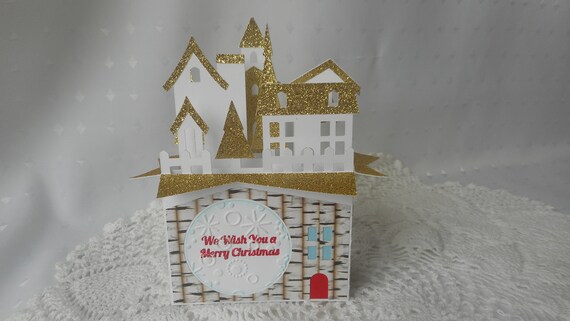 Download Free Winter Village Box Card Handmade 3d Svg Handmade 3d Pop Up Etsy SVG DXF Cut File