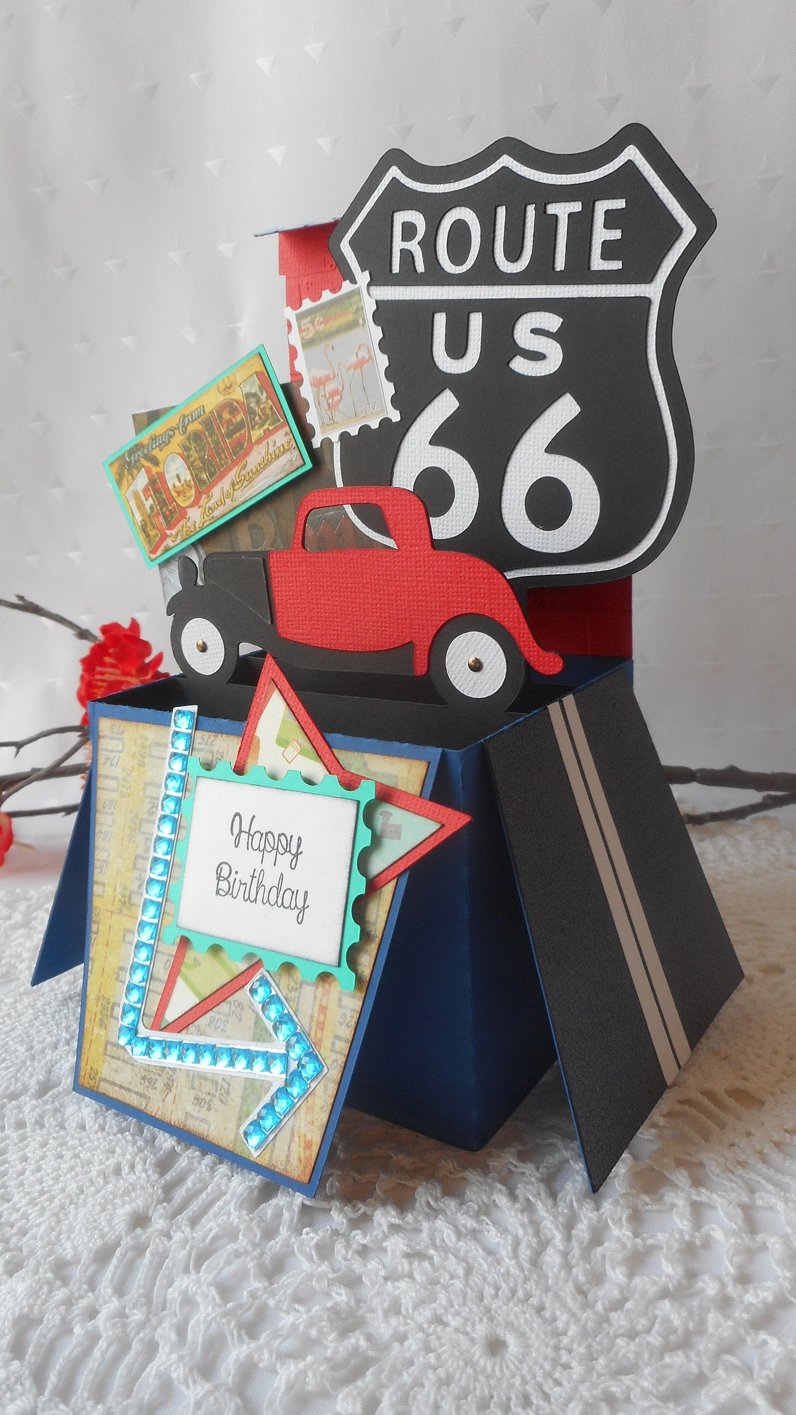 Route 66 Popup Box Card Handmade 3D Blank Birthday Cards for | Etsy