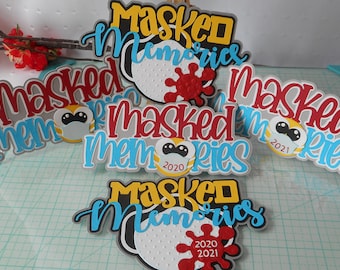 Masked Memories Scrapbook Die Cut: Pandemic Vaccinated Paper Piecing Photo Embellishment