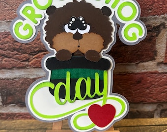 Groundhog Day Scrapbook Title Die Cuts Photo Embellishment