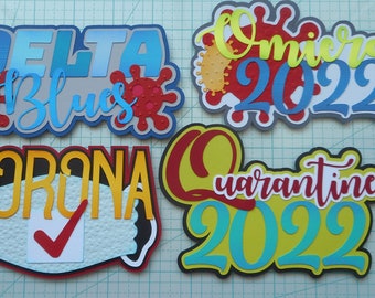 Vaccinated Scrapbook Die Cuts: Quarantine, Corona, Omicron Photo Embellishment