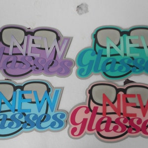 Títulos prediseñados para paper piecing con gafas nuevas, álbum de recortes, Project Life, recuerdos, paper piecing hecho a mano, títulos caseros para scrapbooking