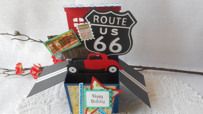 Route 66 Popup Box Card Handmade 3D Blank Birthday Cards for | Etsy
