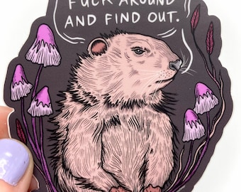 F Around and Find Out Groundhog Vinyl Sticker