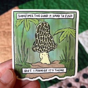 Morel Mushroom Man Vinyl Sticker