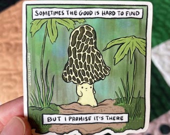 Morel Mushroom Man Vinyl Sticker