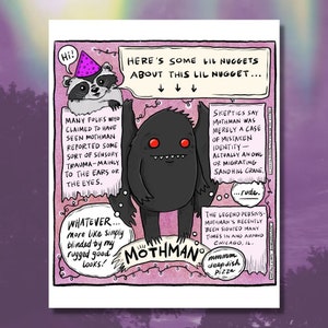 Lil Mothman Facts Print - 8x10