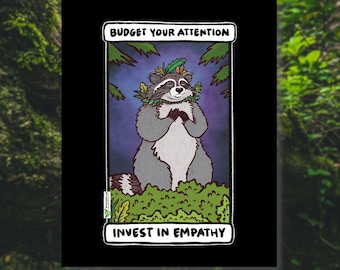 Invest in Empathy Raccoon - 8x10 Art Print