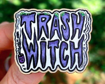 Trash Witch Eco Wooden Lapel Pin - 1.25"