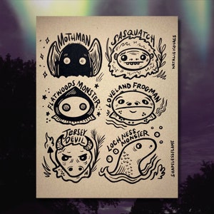 Know Your Cryptids Print - 8x10