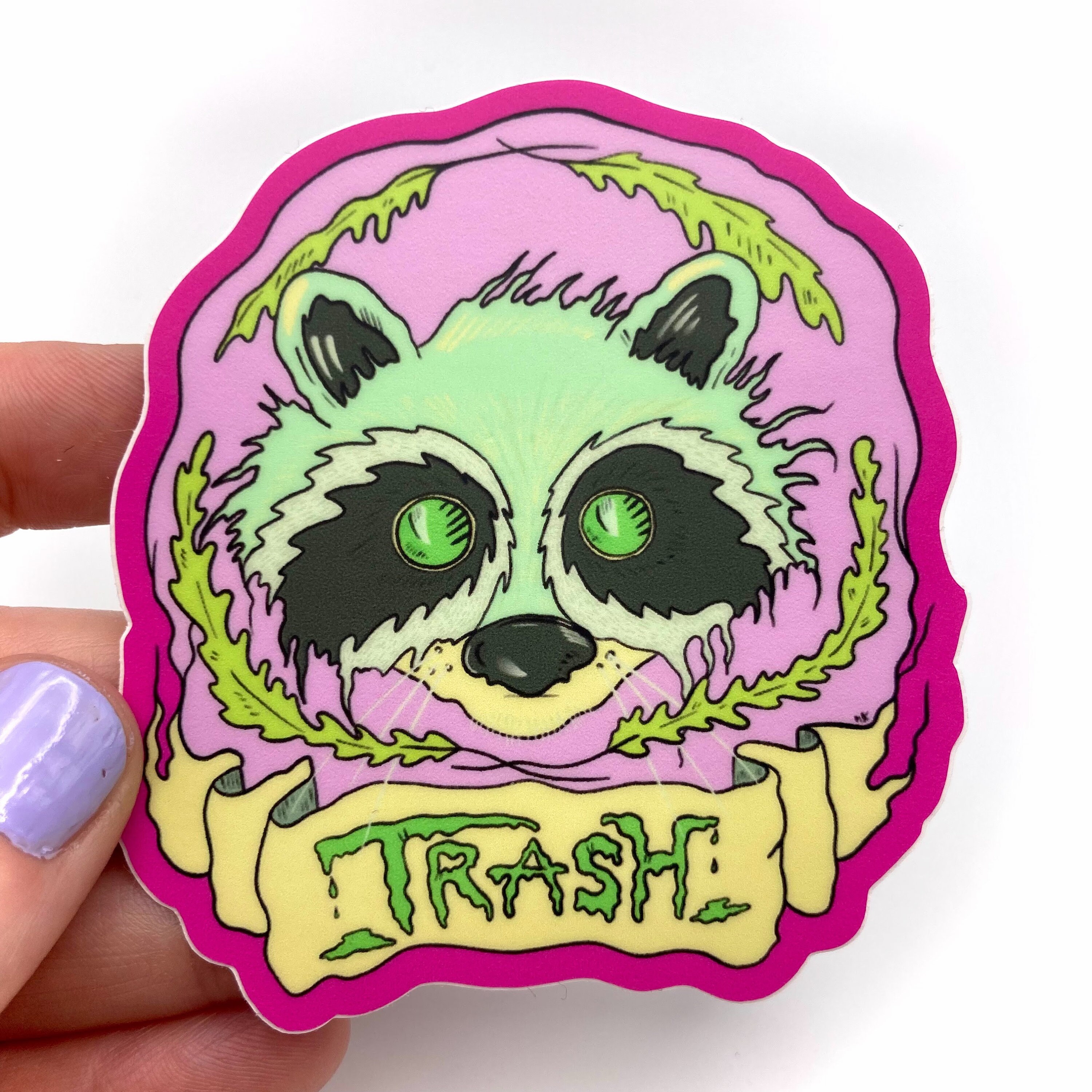 Rascal Clean Sticker Trash Raccoon Vinyl Sticker - Etsy