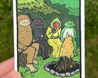 BFF Cryptids S'mores Campfire - Waterproof Vinyl Sticker