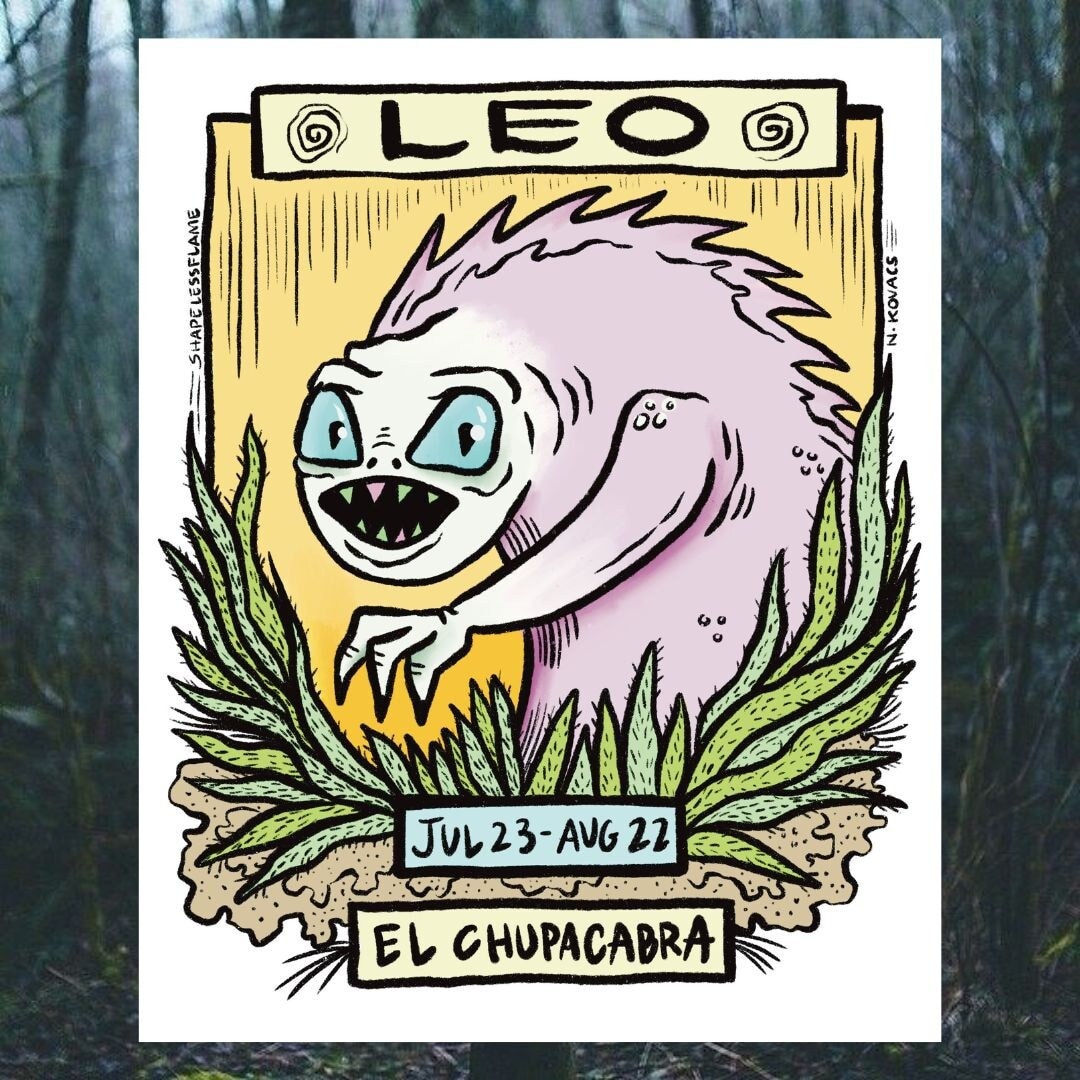 Leo El Chupacabra Cryptid Zodiac Art Print - 8x10 - Etsy