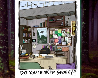 Spooky Mulder Office - 8x10 Art Print