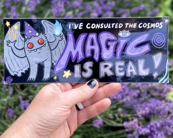 Magic Is Real Mothman Bumper Sticker - Waterproof