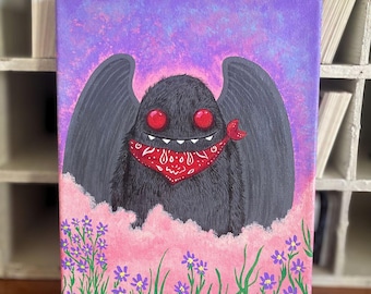 Redneck Mothman Original Acrylic Painting - OOAK - Ready to hang