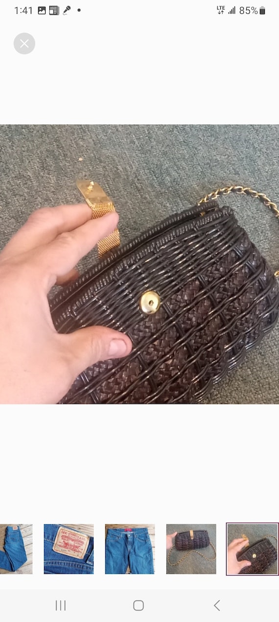 Women's Vintage Purse black wicker