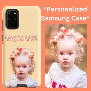 Coque Samsung personnalisée avec nom personnalisé et photo d'un animal de compagnie ou d'une personne Coque rigide pour téléphone