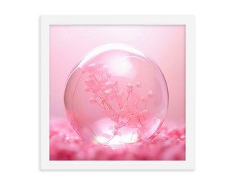 Gerahmtes Poster Pink Bubble mit rosa Schleierkraut