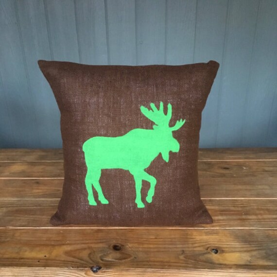 Moose Pillow Animal Pillow Cabin Pillow Woodland Nursery Decor Etsy