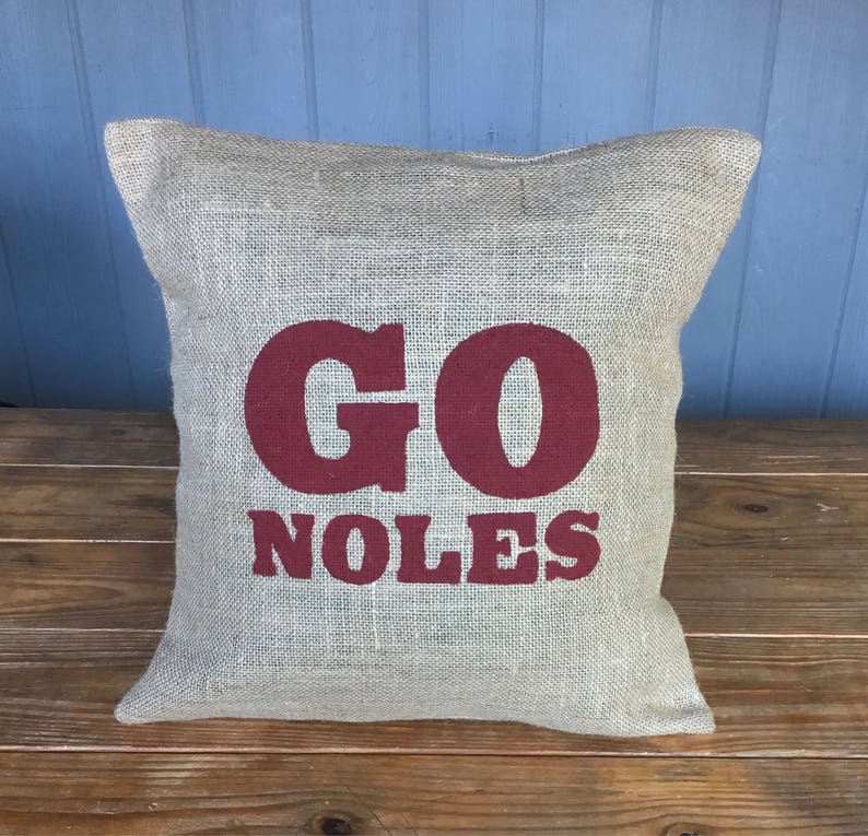 Go Noles Fsu Decor State Pillow Florida State Pillow Long Etsy