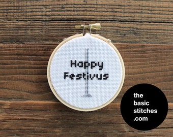 Cross Stitch Pattern - Christmas Ornament - Happy Festivus