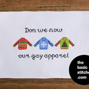 Cross Stitch Pattern - Don we now our gay apparel