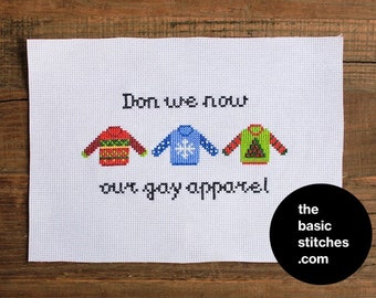 Cross Stitch Pattern - Don we now our gay apparel