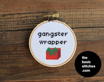 Cross Stitch Pattern - Christmas Ornament - gangster wrapper