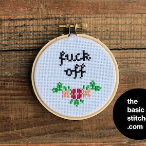 Cross Stitch Pattern - Mini Ornament - f*ck off