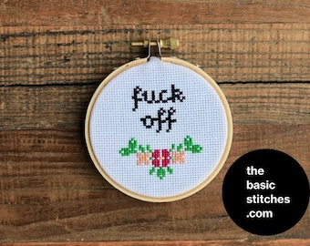 Cross Stitch Pattern - Mini Ornament - f*ck off