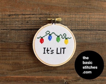 Cross Stitch Pattern - Christmas Ornament - It's LIT