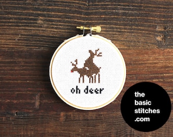 Cross Stitch Pattern - Christmas Ornament - oh deer