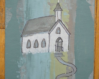 Thin Canvas Church Painting