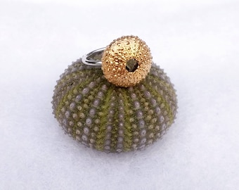 Anillo de erizo de mar griego / Anillo de erizo de oro / Anillo de erizo de mar de plata esterlina reciclada / Joyería de erizo de mar griego / Joyería de criaturas marinas /