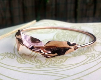 Organic Copper Bangle | Metal Origami Bangle | Elegant Copper Jewelry | Elegant Bracelet | Fold Formed Bangle | Christmas Gift For Her