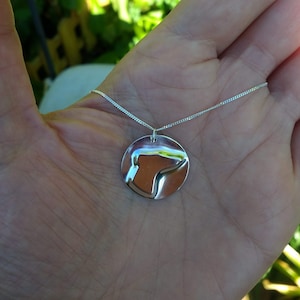 Lurcher Pendant | Greyhound Pendant | Whippet Pendant | Dog Necklace | 925 Sterling Silver and Copper | Gift for Pet Lovers