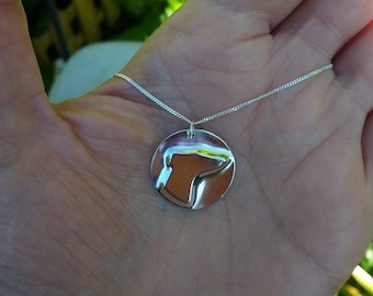 Lurcher Pendant | Greyhound Pendant | Whippet Pendant | Dog Necklace | 925 Sterling Silver and Copper | Gift for Pet Lovers