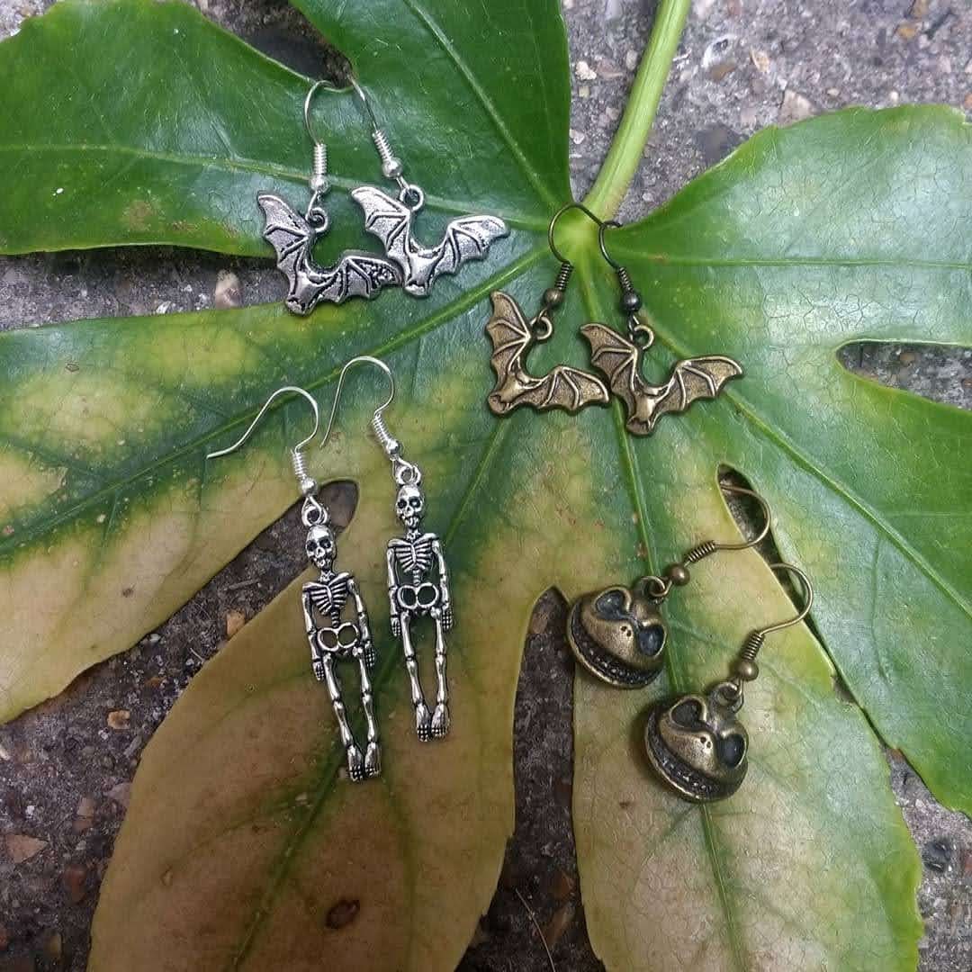 Boucles D'oreilles Squelette Halloween - Pendantes Longues Gothique, Crâne Détaillé Pour Homme/femme