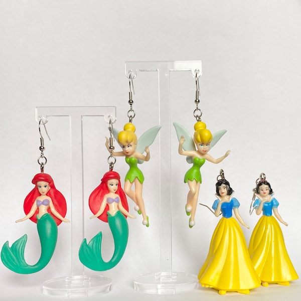 Disney Princess Earrings | little mermaid Ariel | Peter Pan tinkerbell | Snow White |