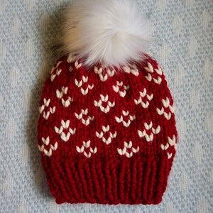 PATTERN // The Lucinda Beanie // Fair Isle Knitting Pattern // Women&#39;s Hat Knitting Pattern // Easy Fair Isle // Chunky Knit Pattern // Cozy