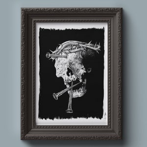 Penitence - Dark art - Jesus - occult art - gothic art - horror art - witchy art - gothic home decor - witch home decor