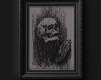Only death is real - Dark art - Skull - Doom - occult art - gothic art - gothic home decor - dark home decor - witch home decor