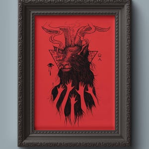 Black Goat Coven - Witches - Dark art - horror art - witchy art - occult art - witch home decor - gothic art - gothic home decor