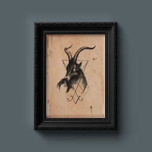 Goat Lord - Satanic art - Lucifer - Dark art - witchy art - occult art - horror art - gothic art - witch home decor - gothic home decor